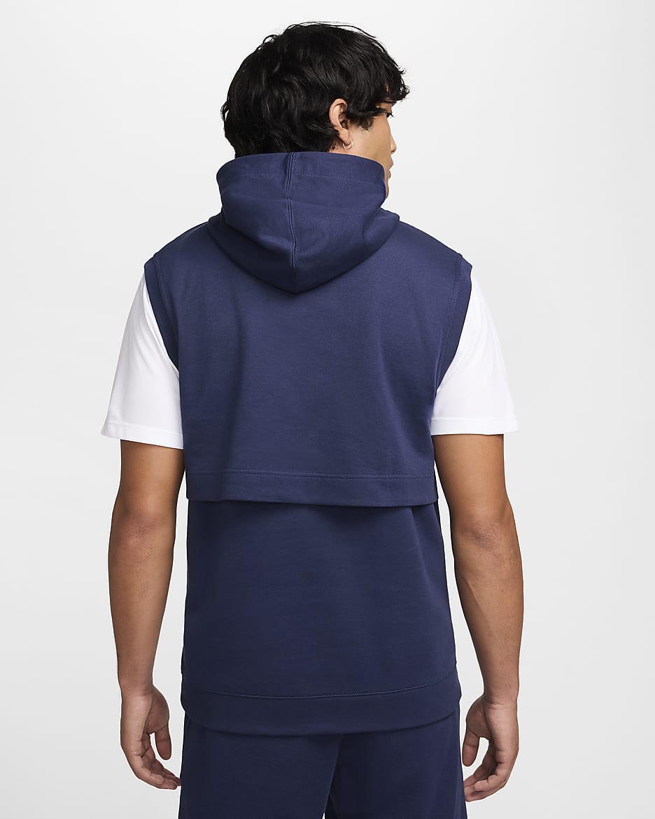 Veste sans manches de golf à capuche Nike Tour pour homme - Midnight Navy/Blanc