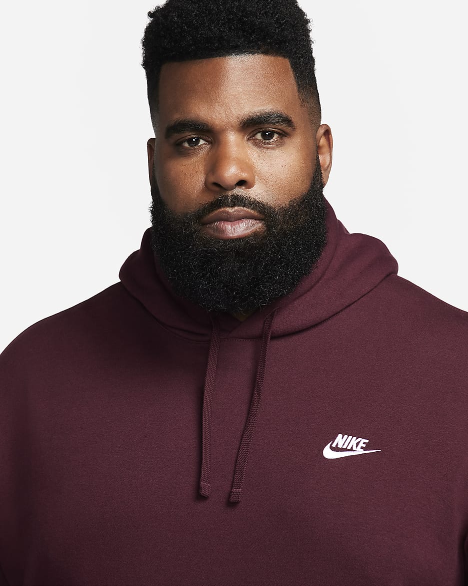 Nike Sportswear Club Fleece Pullover Hoodie - Night Maroon/Night Maroon/White