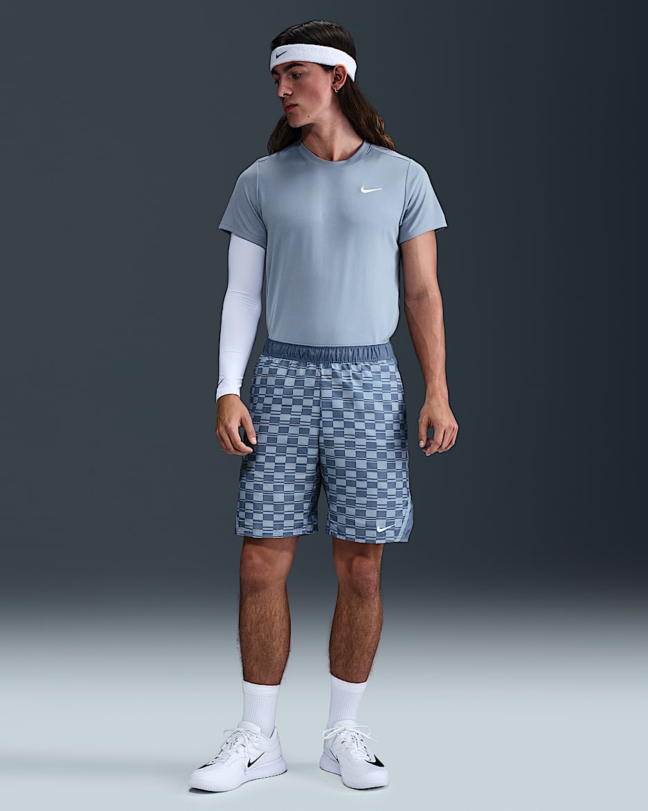 Shorts de tenis Dri-FIT de 23 cm para hombre NikeCourt Victory - Pizarra cenizo/Blanco