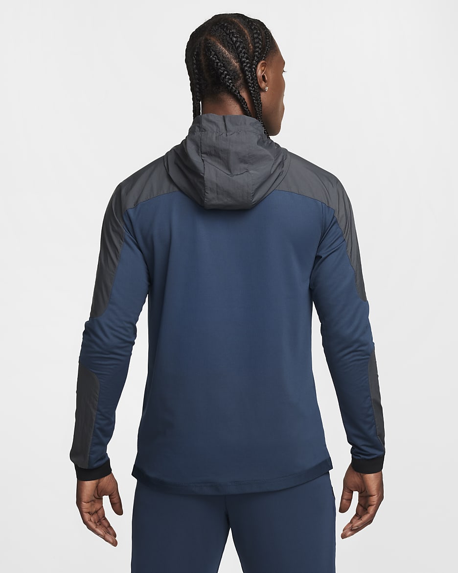 Haut de running à manches longues Nike pour Homme - Armory Navy/Dark Smoke Grey/Noir