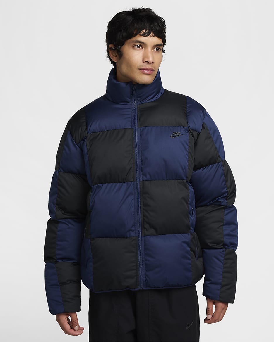 Chamarra acolchada Therma-FIT para hombre Nike Sportswear Club - Azul marino medianoche/Negro/Negro