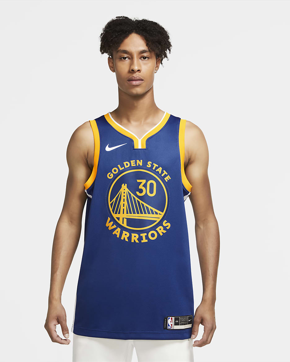 ステフィン カリー ウォリアーズ アイコン エディション 2020 ナイキ NBA スウィングマン ジャージー - ラッシュブルー/ホワイト/アマリロ