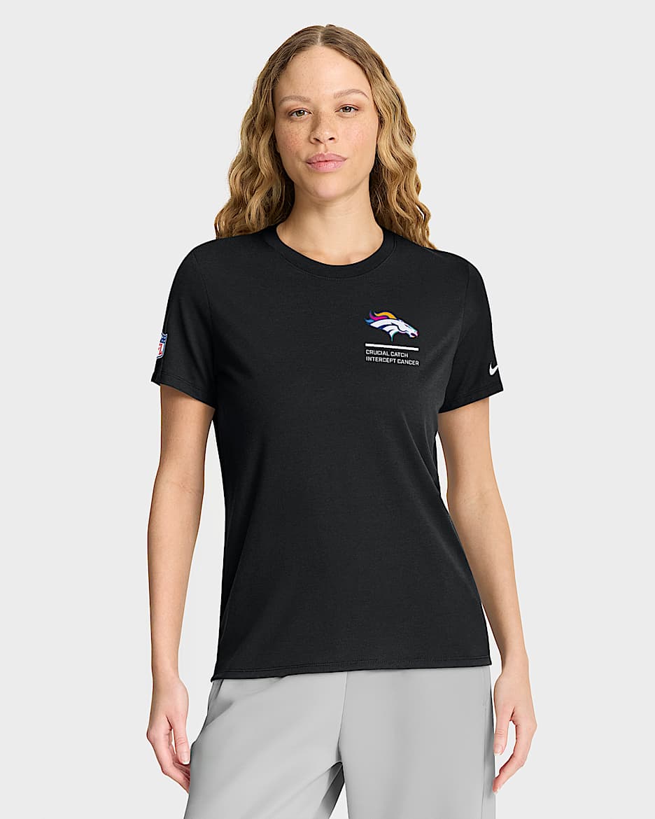 Playera Nike Dri-FIT de la NFL para mujer Denver Broncos Crucial Catch - Negro