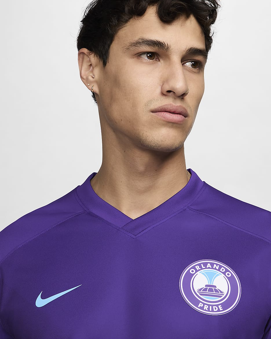 Jersey Nike Dri-FIT de la NWSL replica del Orlando Pride visitante 2024 Stadium para hombre - Morado cancha