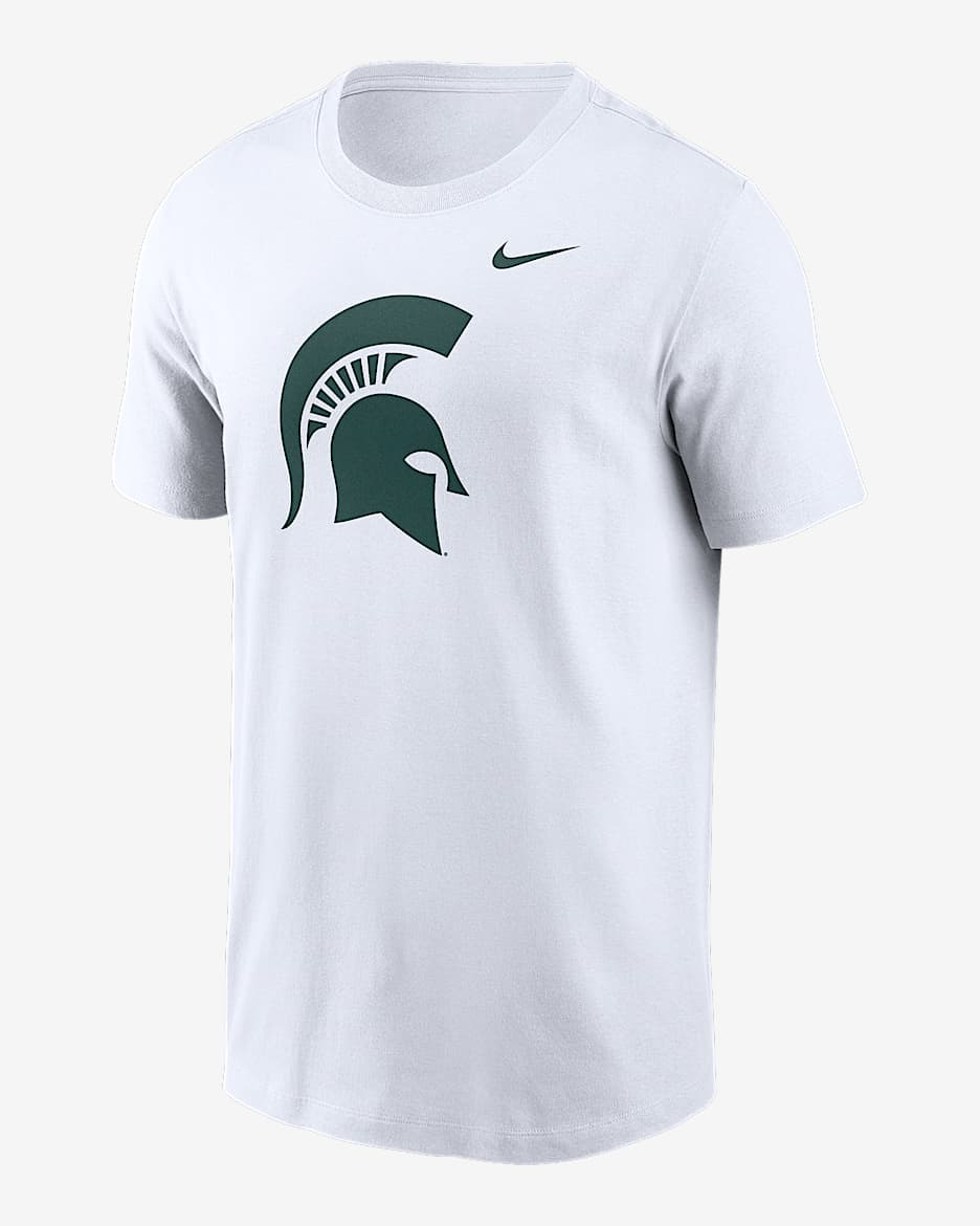 Playera universitaria Nike para hombre Michigan State Spartans Primetime Logo - Blanco