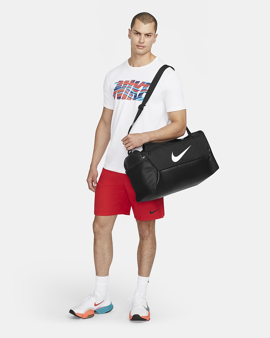 Nike Brasilia Training Duffel Bag (Small, 41L) - Black/Black/White