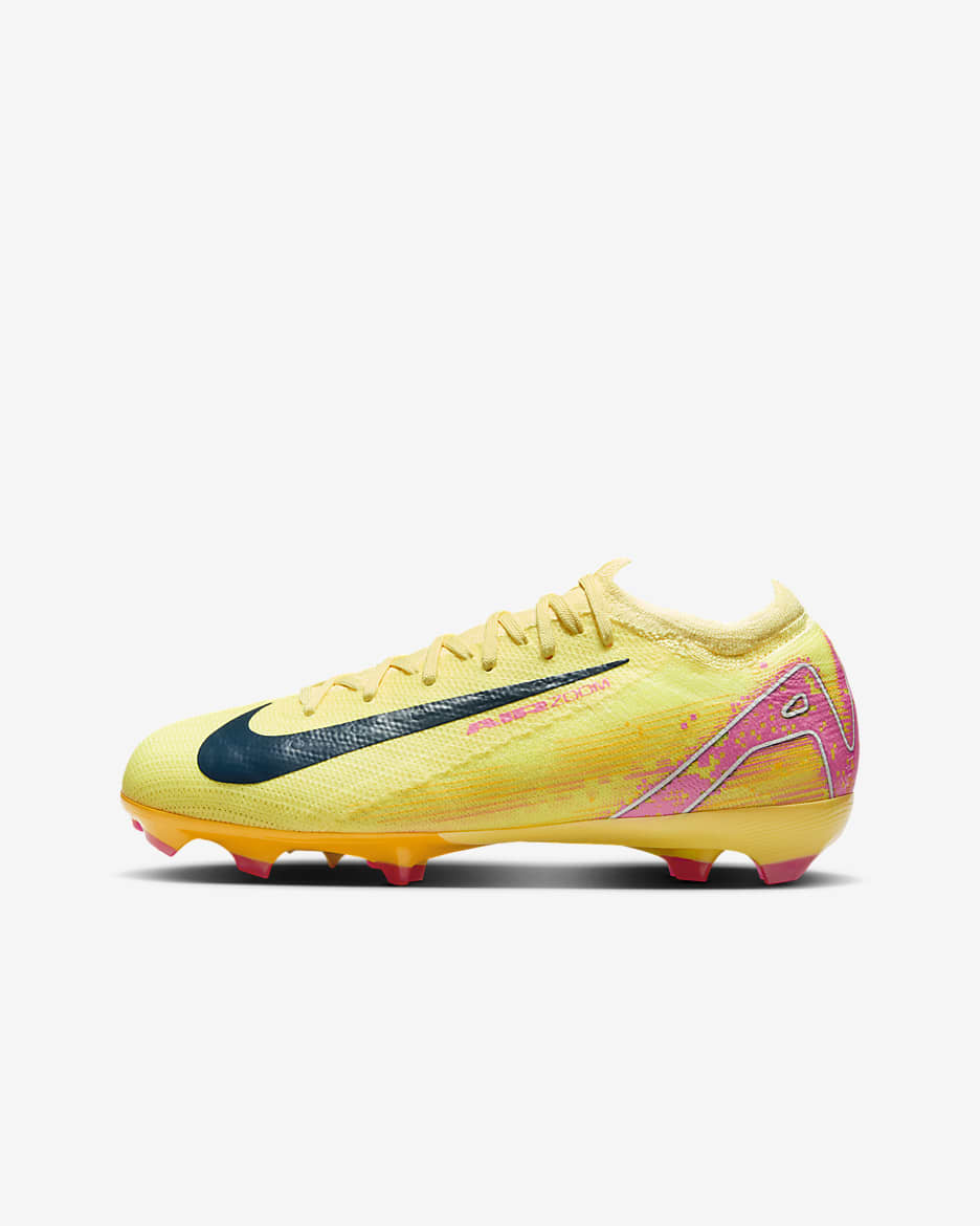 Scarpa da calcio a taglio basso FG Nike Jr. Mercurial Vapor 16 Pro "Kylian Mbappé" – Ragazzo/a - Light Laser Orange/Armory Navy