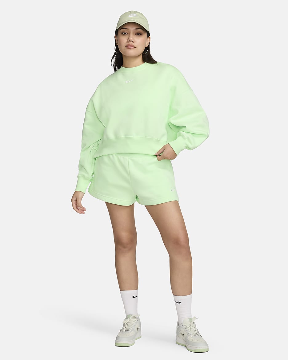 Sweat ultra-oversize à col ras-du-cou Nike Sportswear Phoenix Fleece pour femme - Vapor Green/Sail