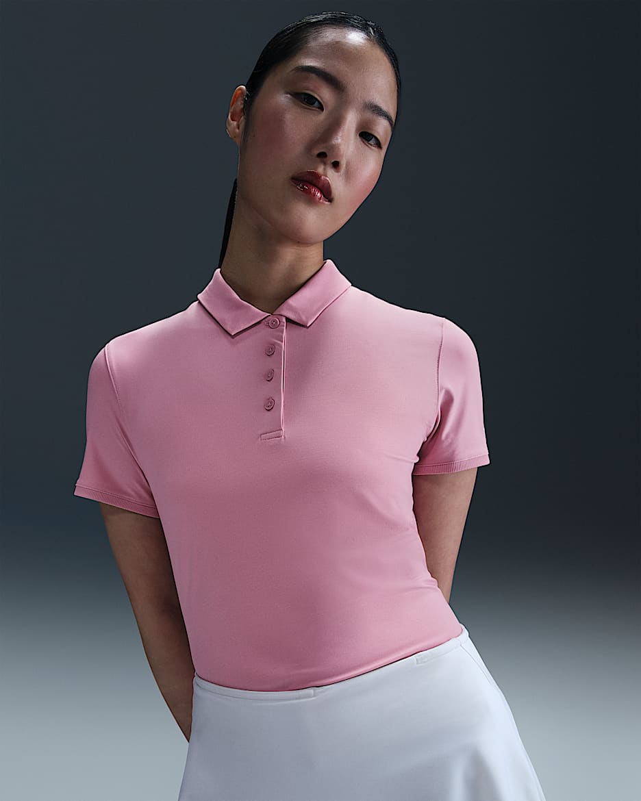 Nike Victory Women's Dri-FIT Short-Sleeve Golf Polo - Elemental Pink/White