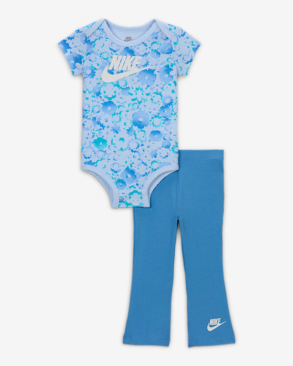 Nike Flow-Ral Baby 2-Piece Bodysuit and Leggings Set - Blue Beyond