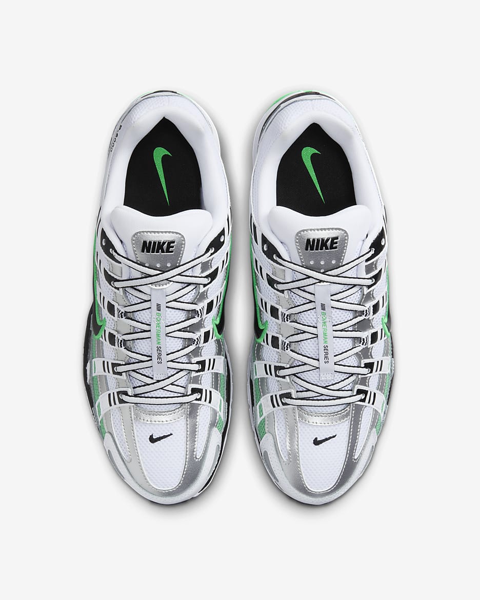 Nike P-6000 Shoes - White/Metallic Silver/Spring Green/Black