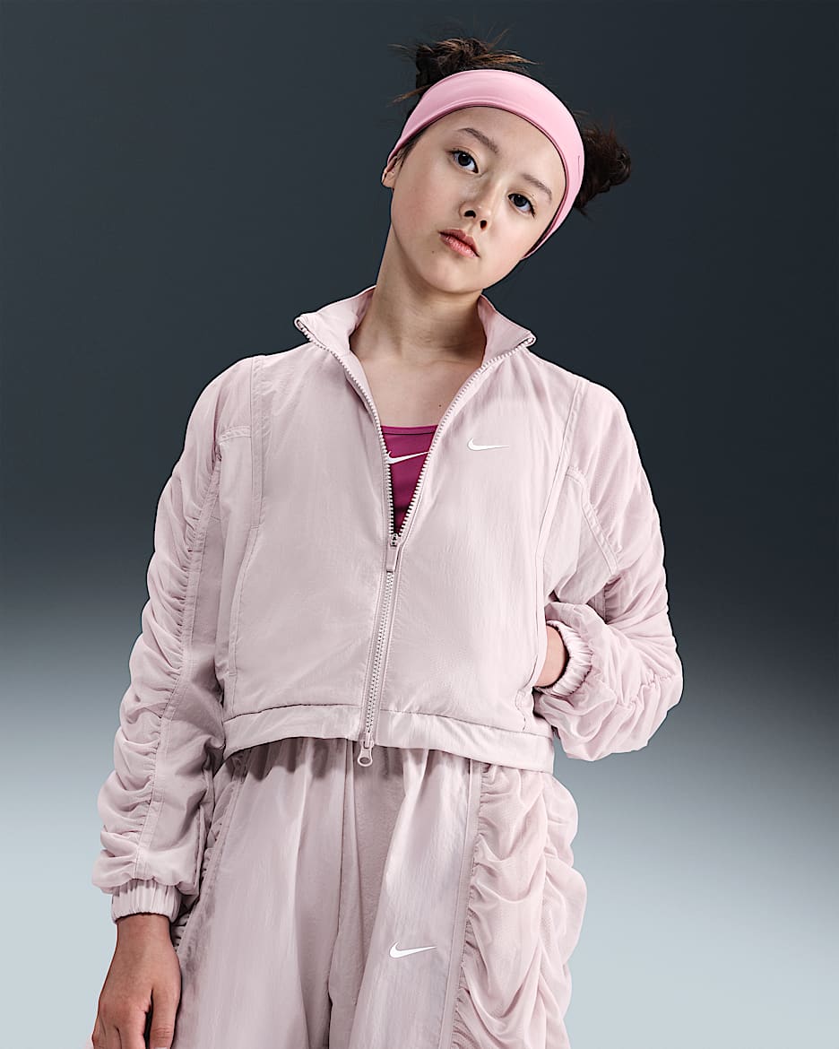 Veste tissée Nike Sportswear pour fille - Platinum Violet/Blanc