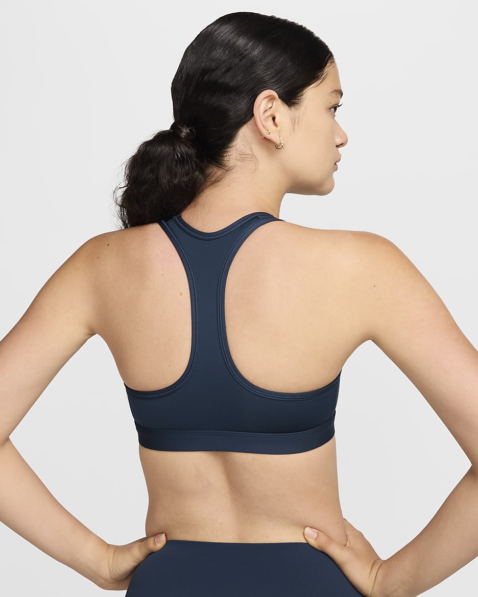 Nike Swoosh Medium Support Women's Padded Sports Bra - Armory Navy/White