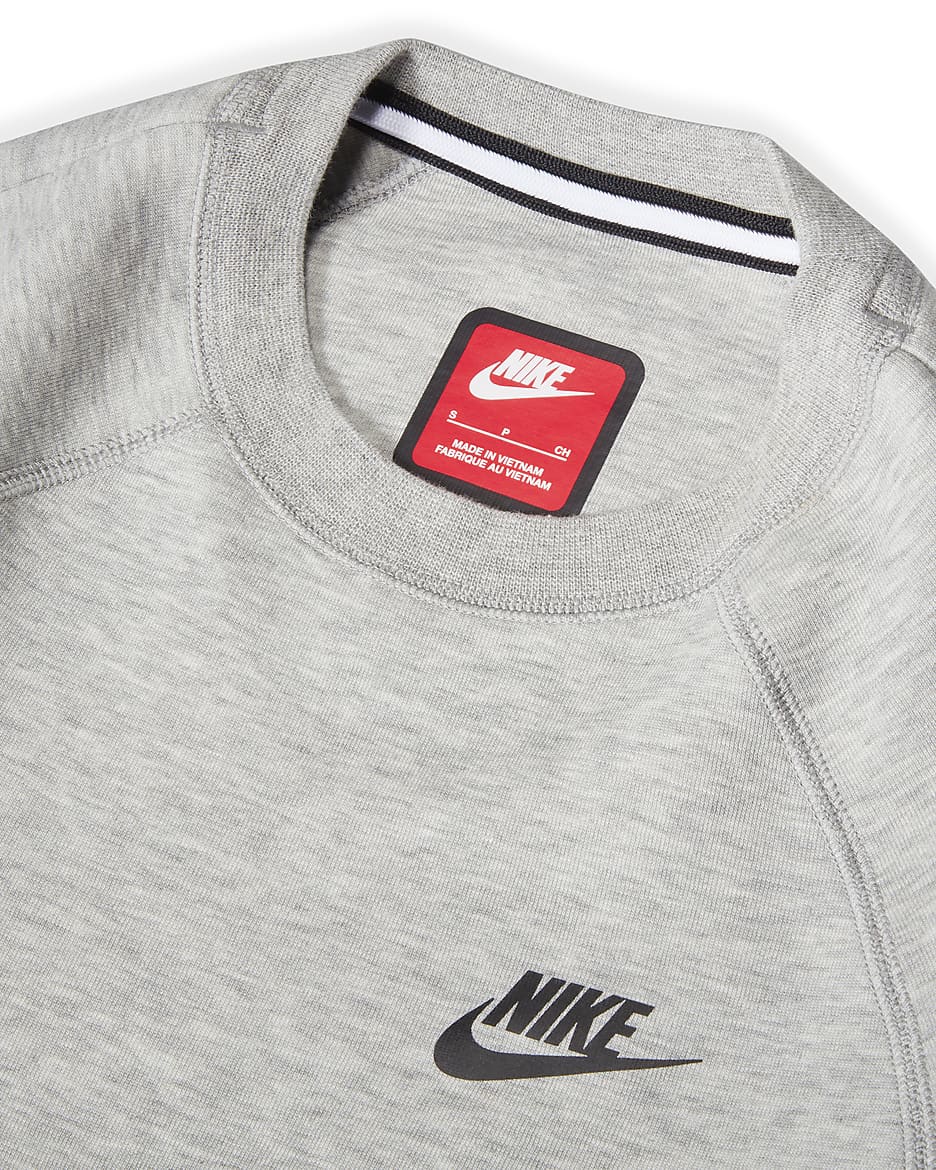 Nike Sportswear Tech Fleece Older Kids' (Boys') Sweatshirt - Dark Grey Heather/Black/Black