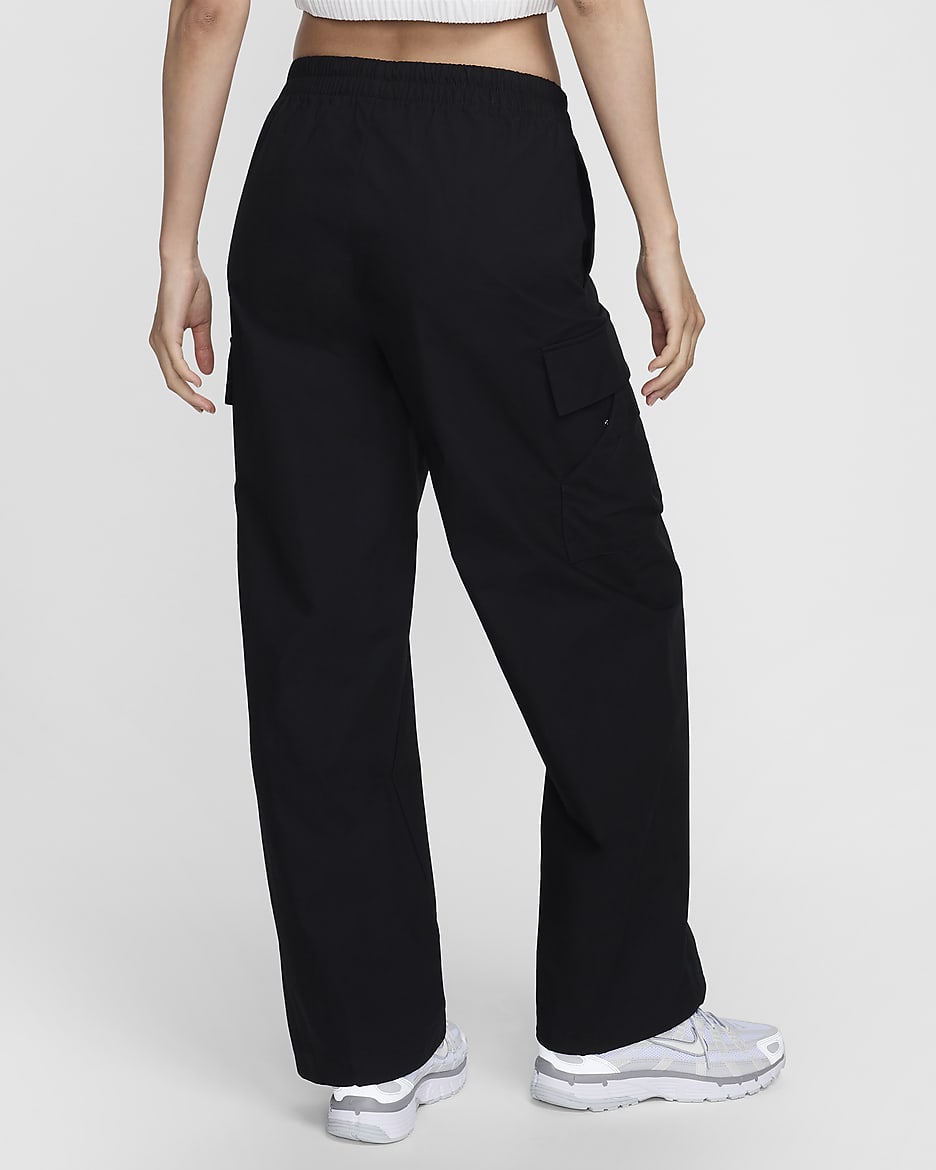 Nike Sportswear Everything Wovens Women's Mid-Rise Cargo Trousers - Black/White