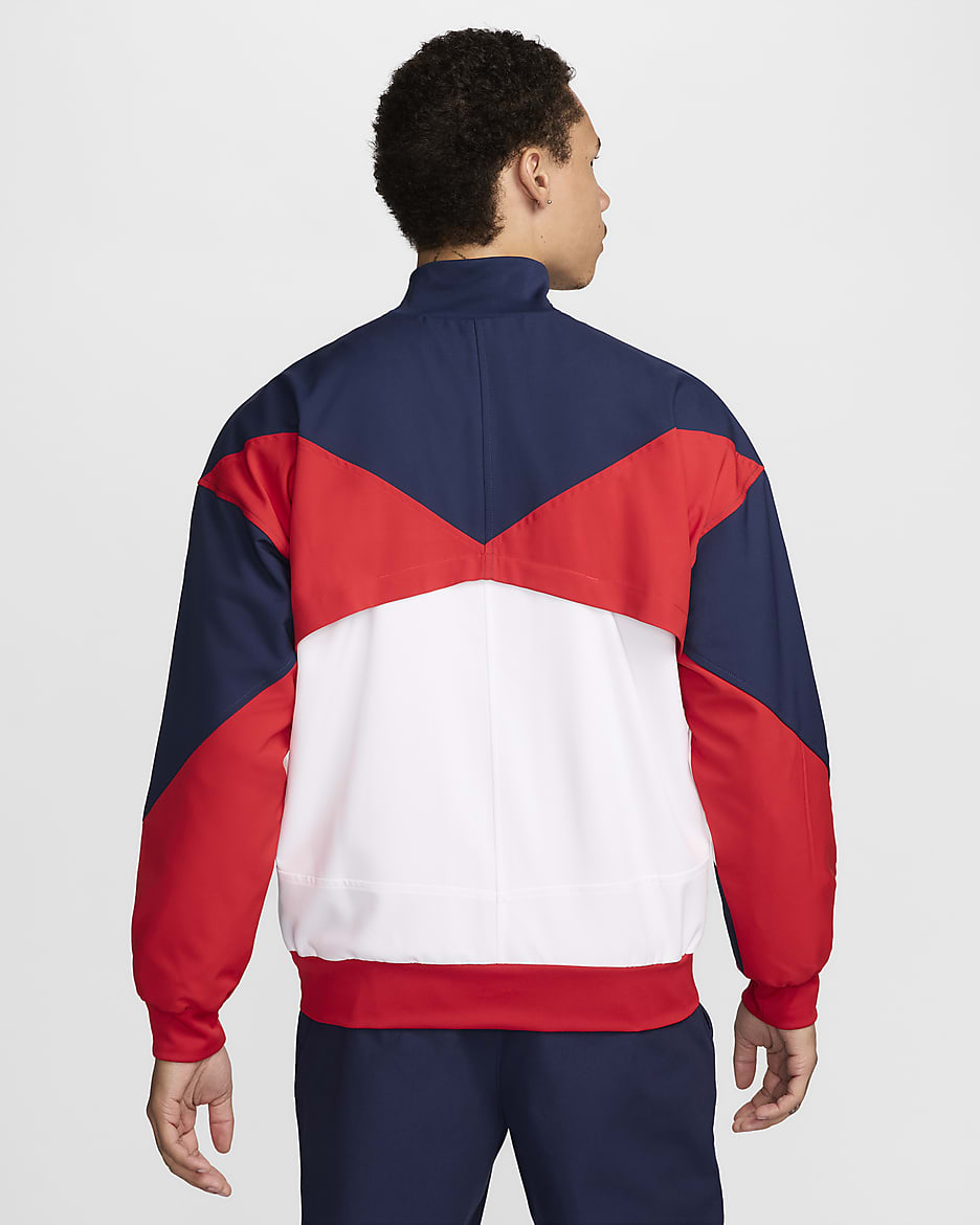 Paris Saint-Germain Strike Men's Nike Dri-FIT Soccer Jacket - White/Midnight Navy/University Red/University Red