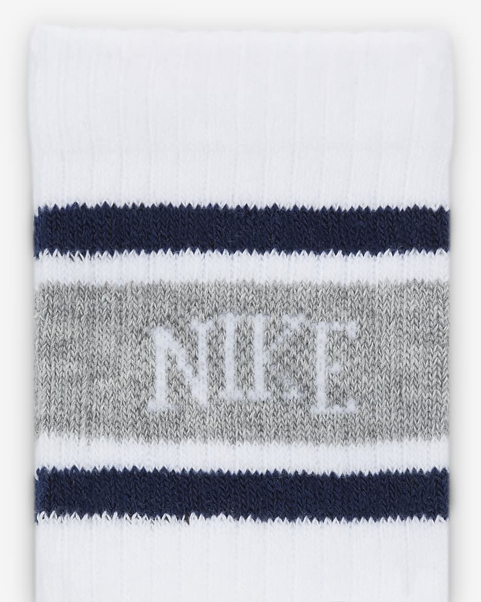 Nike Little Kids' Dri-FIT Varsity Crew Socks (6 Pairs) - White