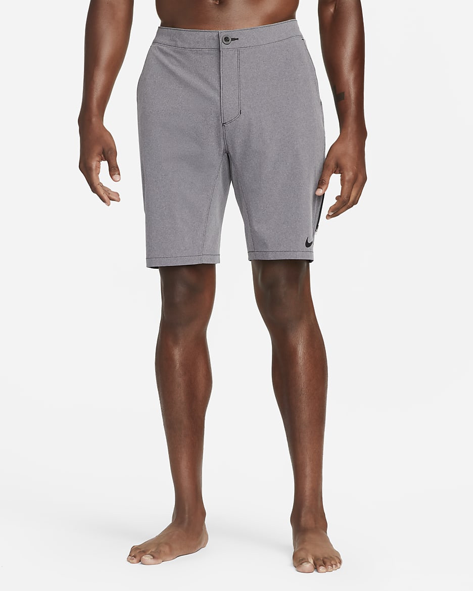 Nike Flow Men's 23cm (approx.) Hybrid Swimming Shorts - Dark Grey Heather/Black