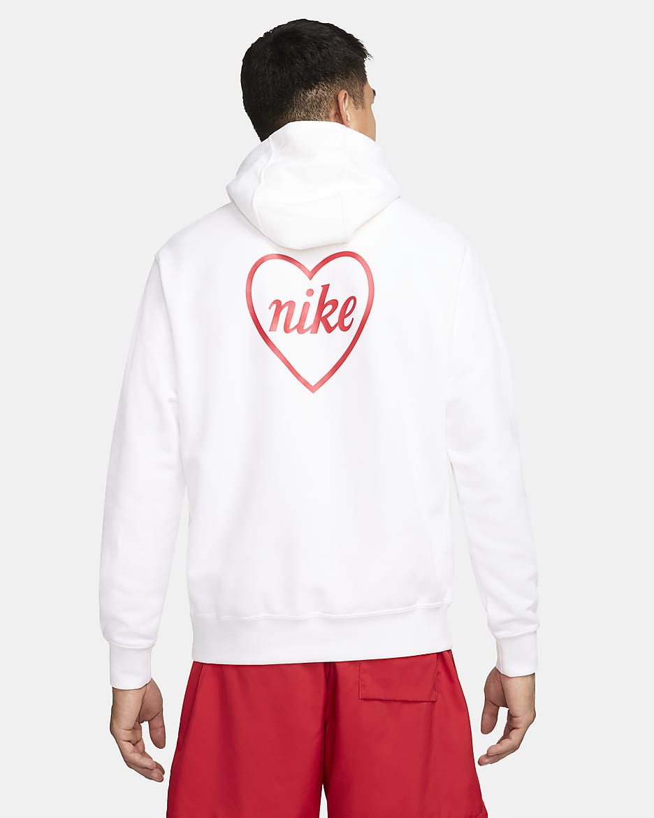 Nike Sportswear Men's Pullover Hoodie - White/University Red