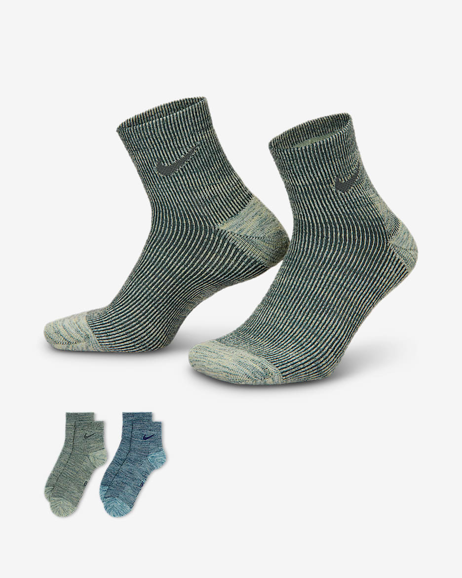 Nike Everyday Cushioned Ankle Socks (2 Pair) - Multi-Color