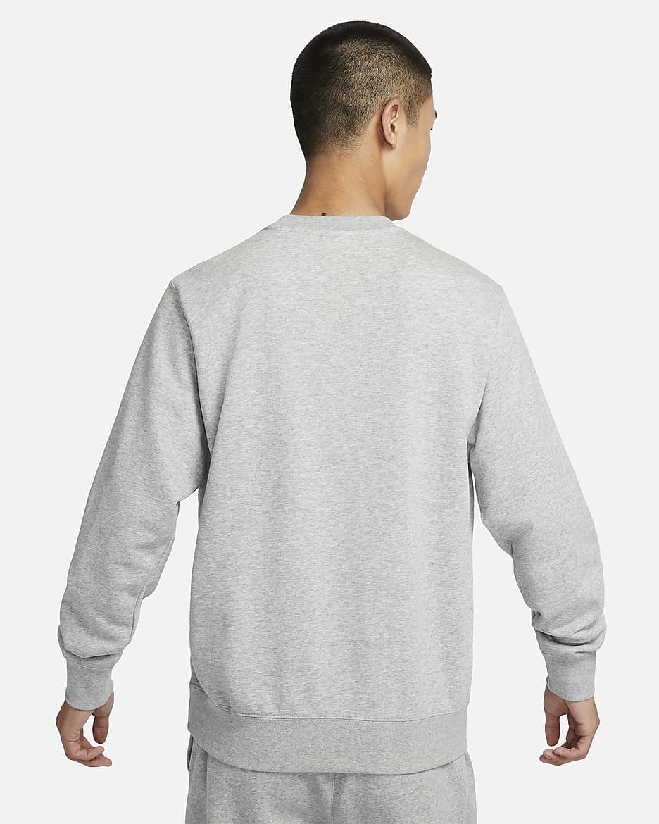 Nike Sportswear Men's French Terry Crew-Neck Sweatshirt - Dark Grey Heather/Black