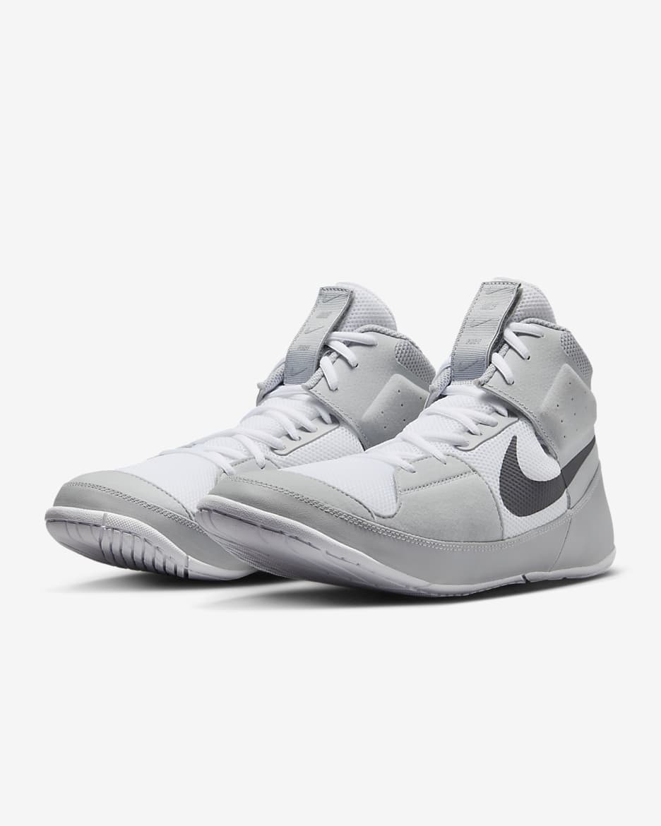 Nike Fury Wrestling Shoes - White/Wolf Grey/Dark Grey