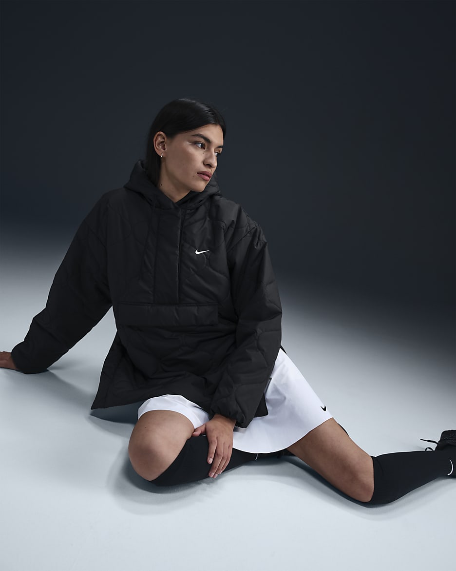 Nike Sportswear Essential Women's Quilted Anorak Jacket - Black/White