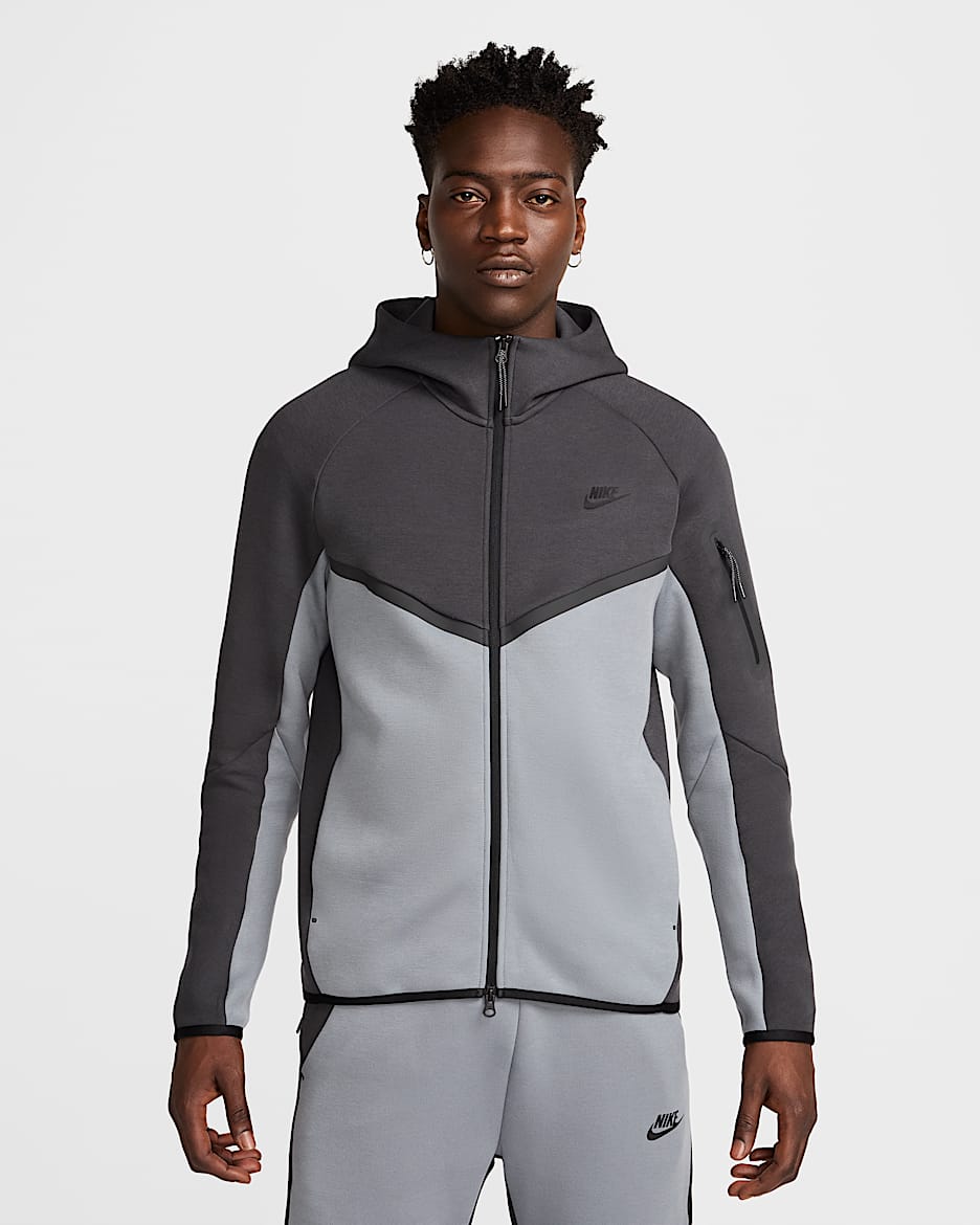 Nike Tech Men's Full-Zip Windrunner Hoodie - Anthracite/Cool Grey/Black
