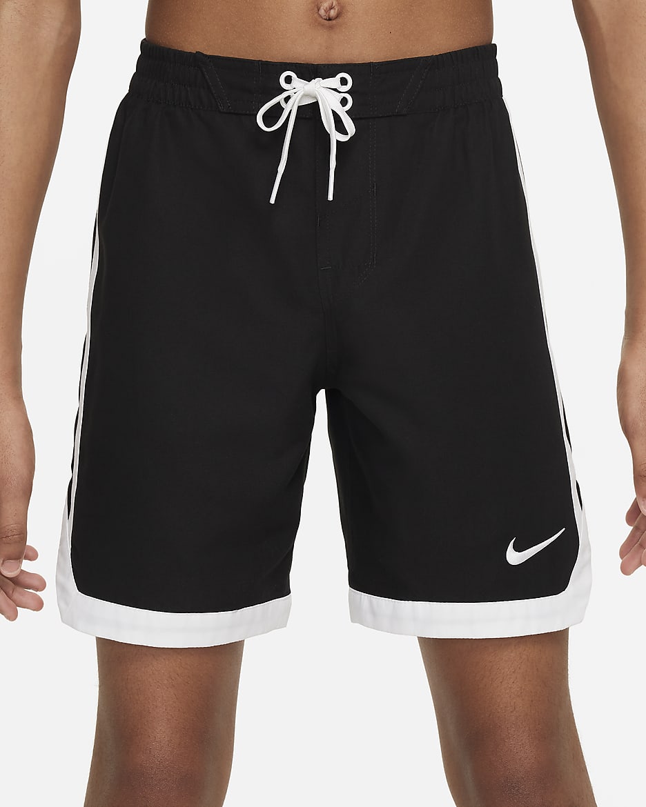 Nike Swim Fadeaway Big Kids' (Boys') 7" Volley Shorts - Black