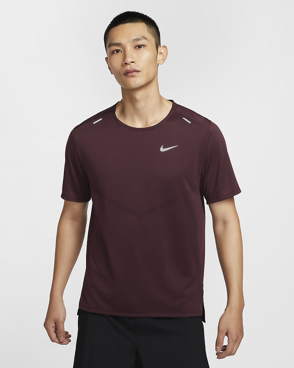 Nike Dri-FIT Rise 365 男款短袖跑步上衣 - Burgundy Crush