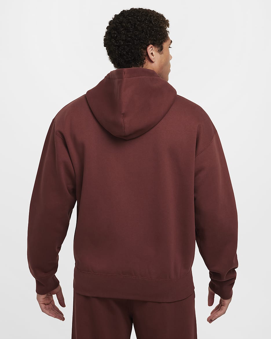 Nike Solo Swoosh Men's Full-Zip Hoodie - Dark Pony/White