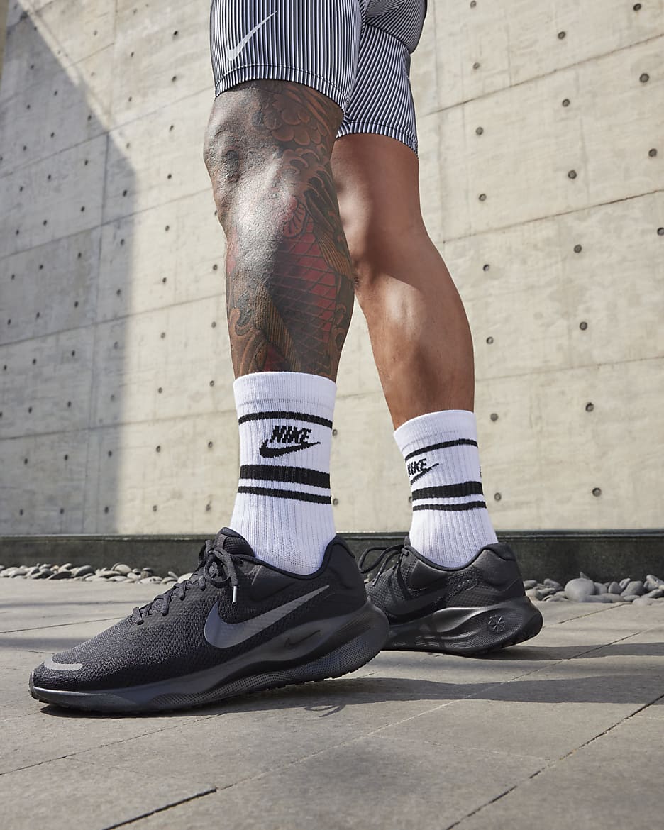 Nike Revolution 7 løpesko for vei til herre - Svart/Off Noir
