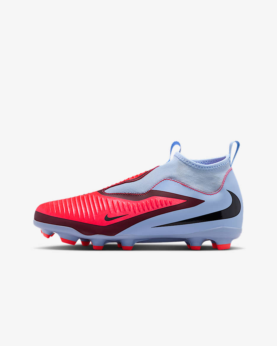 Nike Jr. Phantom 6 High Academy Older Kids' Multi-Ground Football Boot - Royal Tint/Black/Bright Crimson