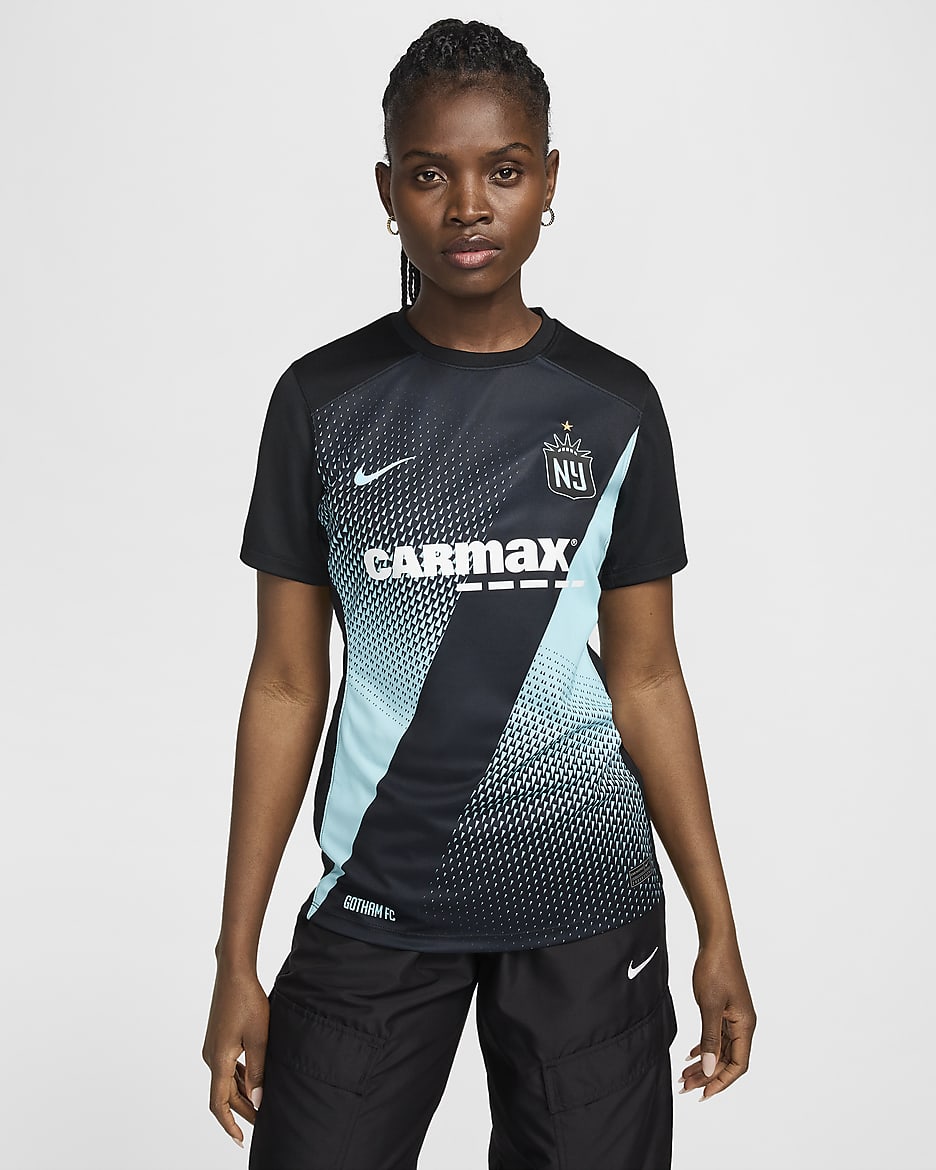 Jersey Nike Dri-FIT de la NWSL tipo réplica para mujer NJ/NY Gotham FC 2024 Stadium Primary - Negro