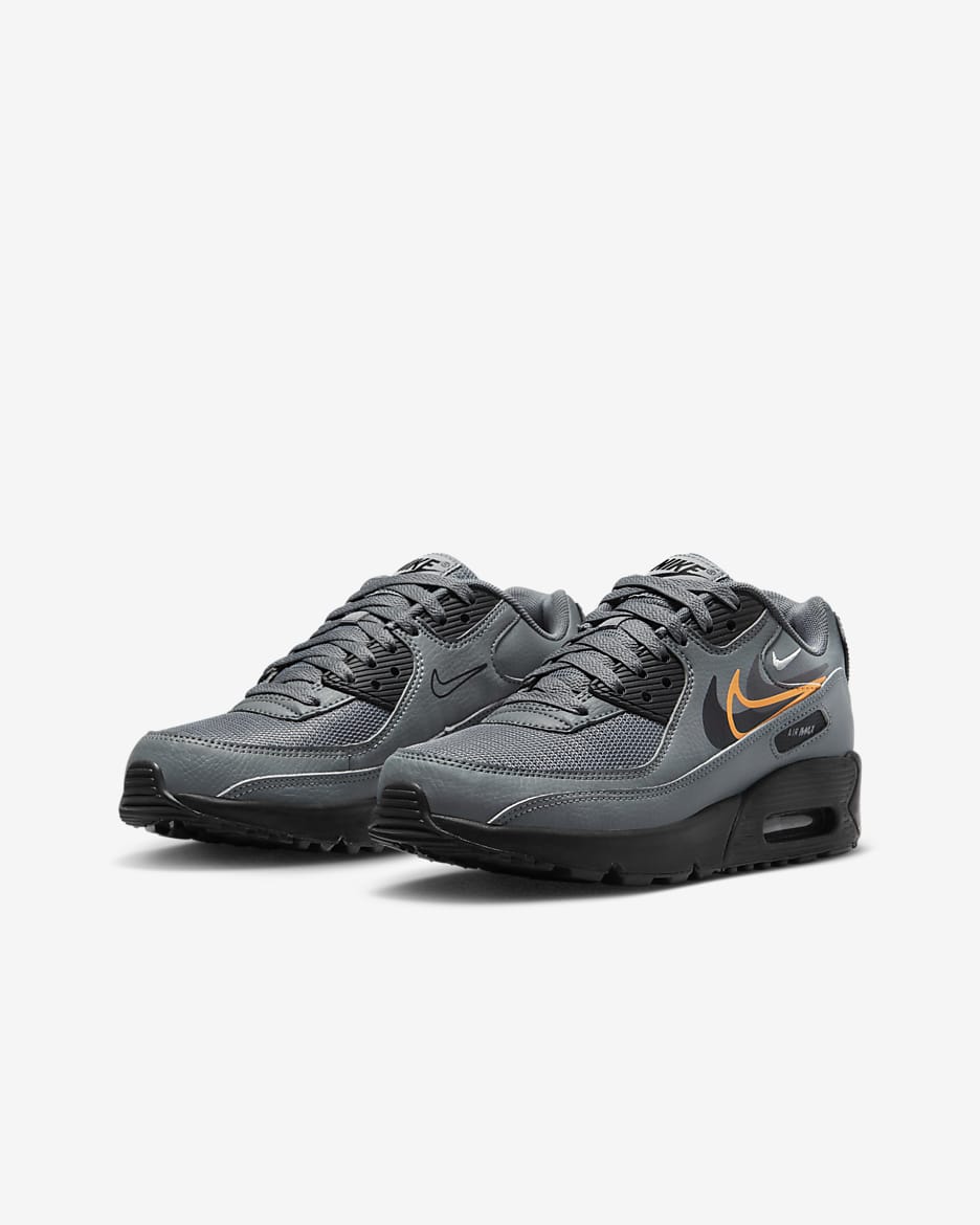 Sko Nike Air Max 90 Next Nature för ungdom - Smoke Grey/Bright Mandarin/Medium Ash/Svart