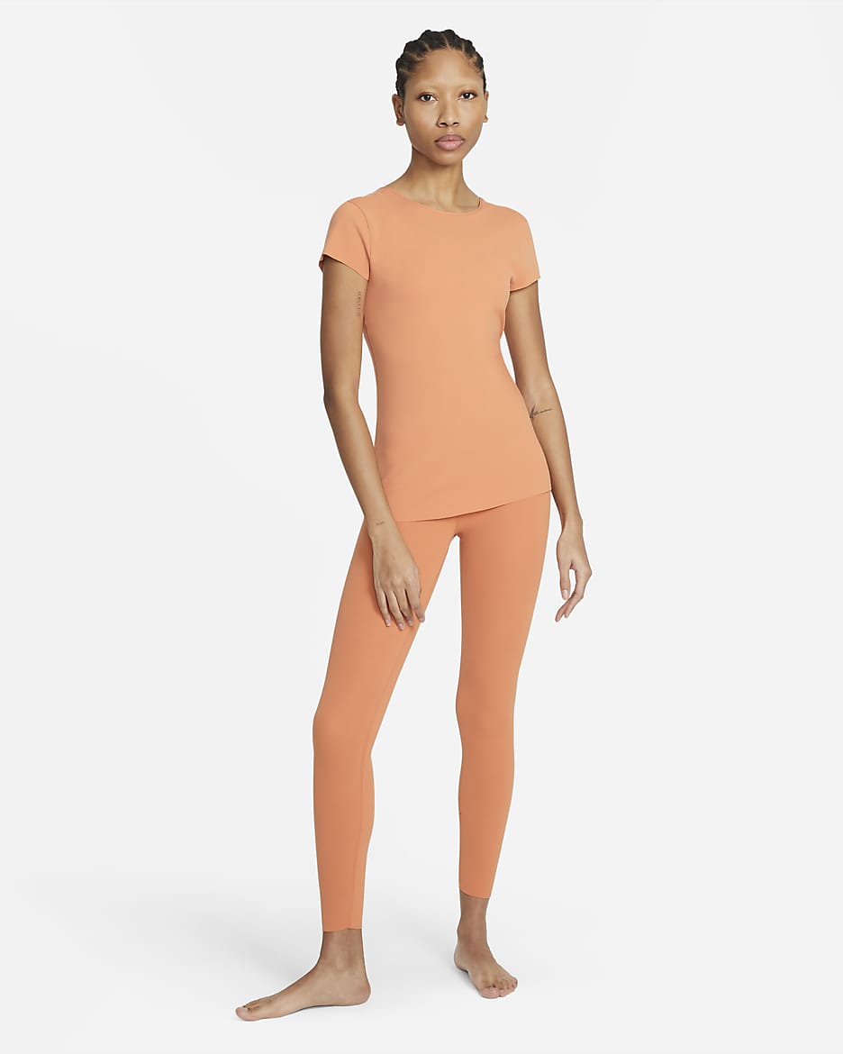 Nike Yoga Dri-FIT Luxe Women's High-Waisted 7/8 Infinalon Leggings - Healing Orange/Apricot Agate