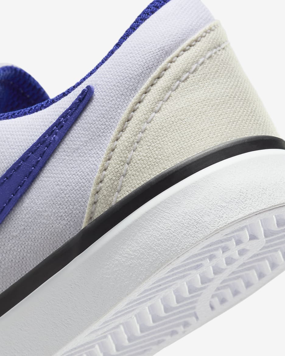 Nike SB Check Canvas Younger Kids' Skate Shoes - White/Summit White/Black/Deep Royal Blue