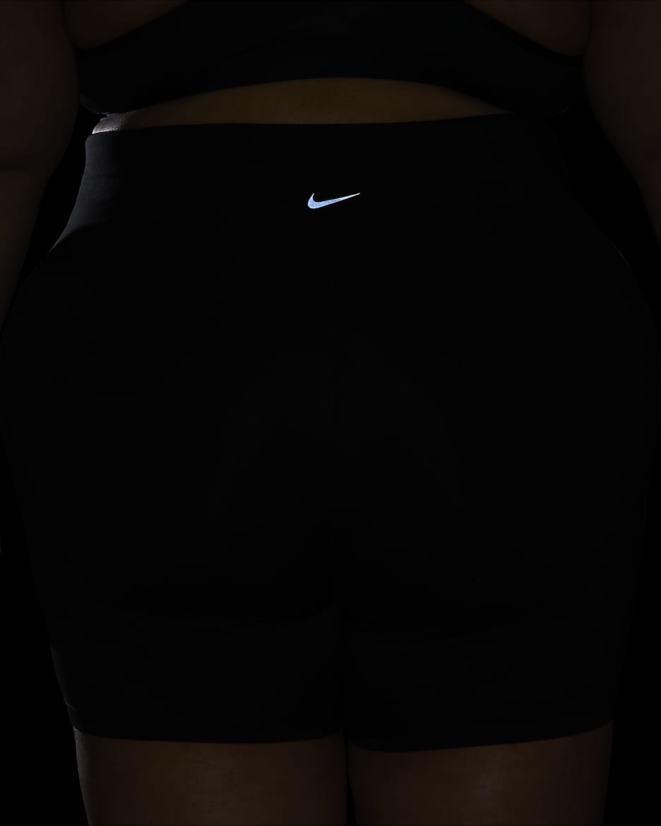 Nike One Women's High-Waisted 8" Biker Shorts with Pockets (Plus Size) - Black/Black