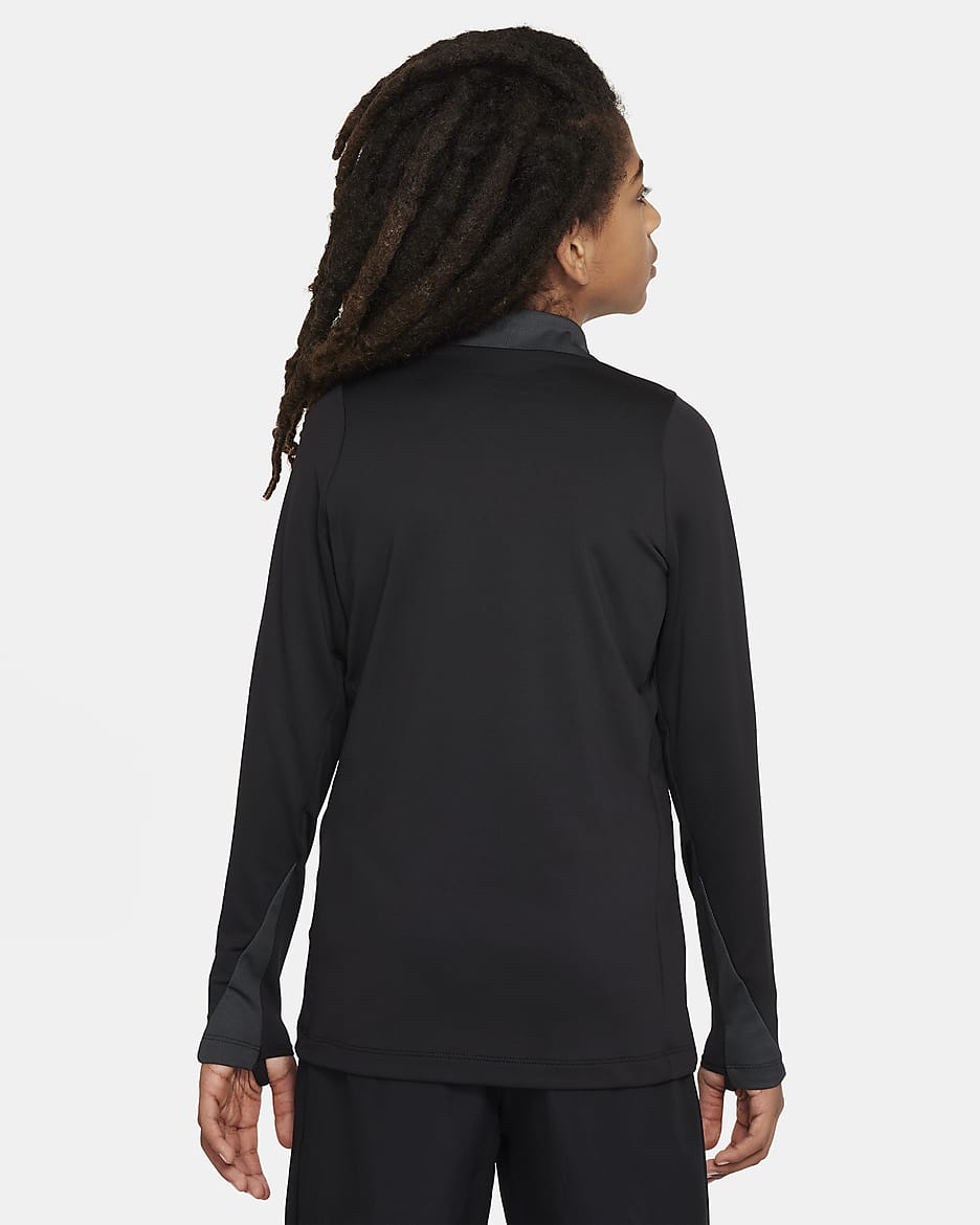 Haut d'entraînement de football Nike Dri-FIT Strike pour ado - Noir/Noir/Anthracite/Blanc