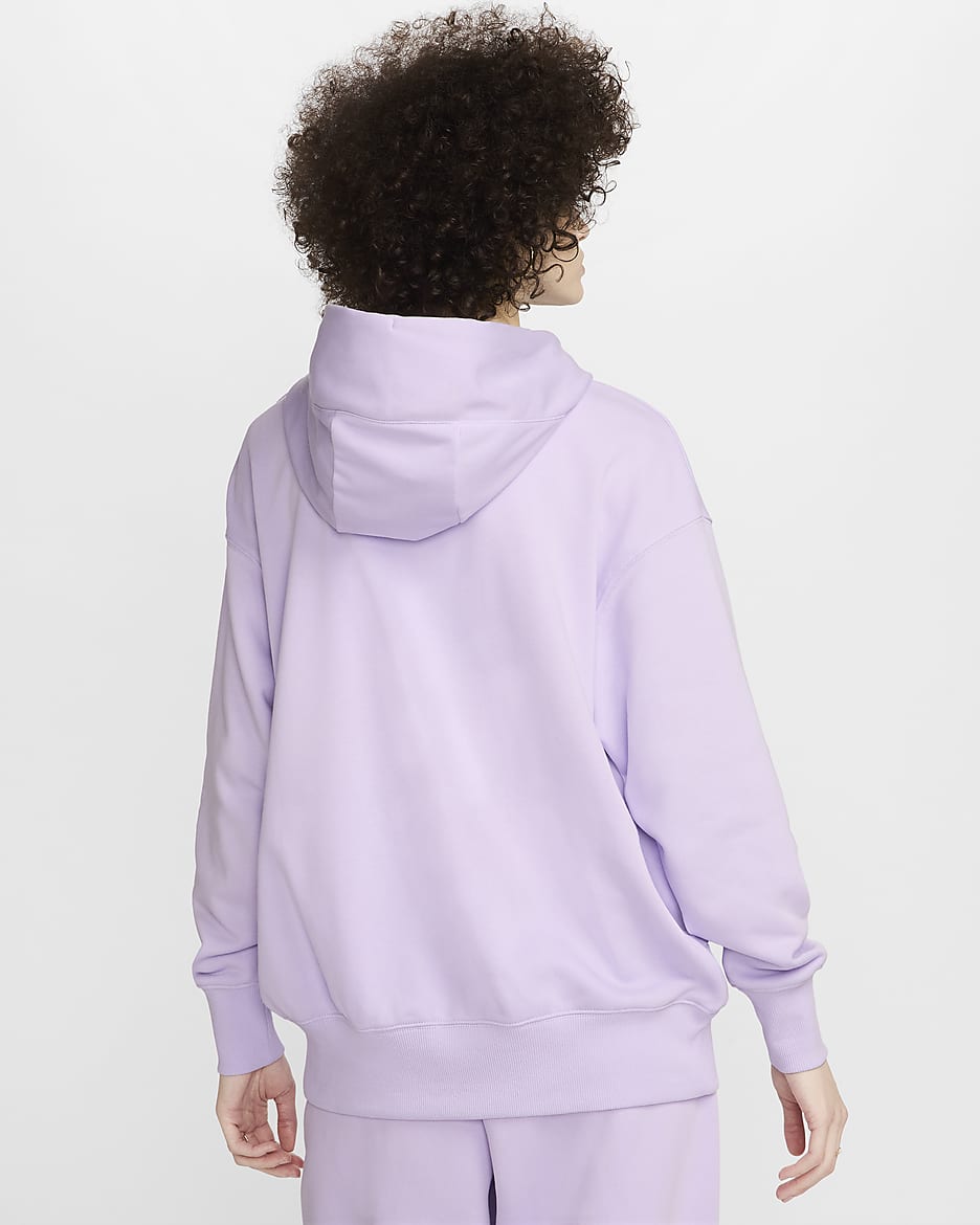 Sudadera con gorro sin cierre de French Terry oversized para mujer Nike Sportswear Phoenix Fleece - Bruma violeta/Blanco