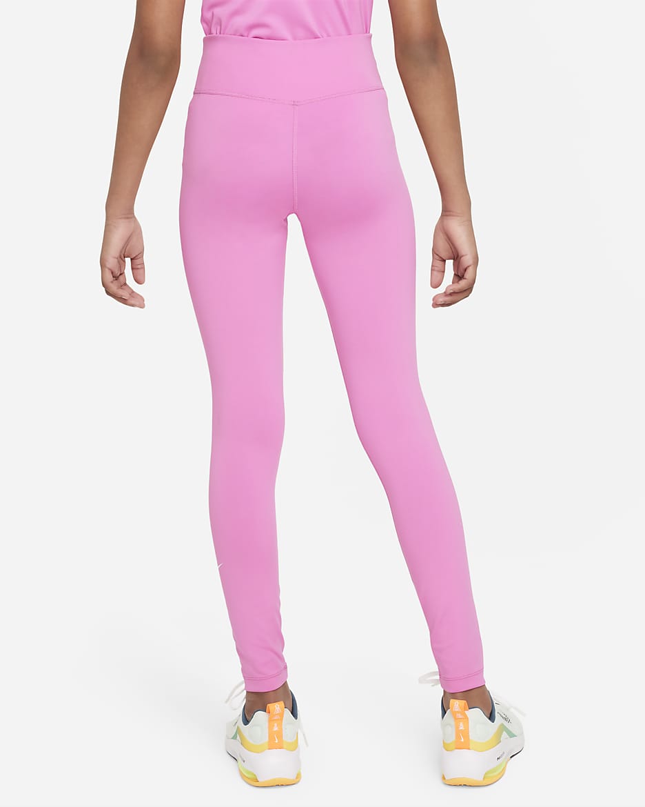 Nike Dri-FIT One Big Kids' (Girls') Leggings - Playful Pink/White