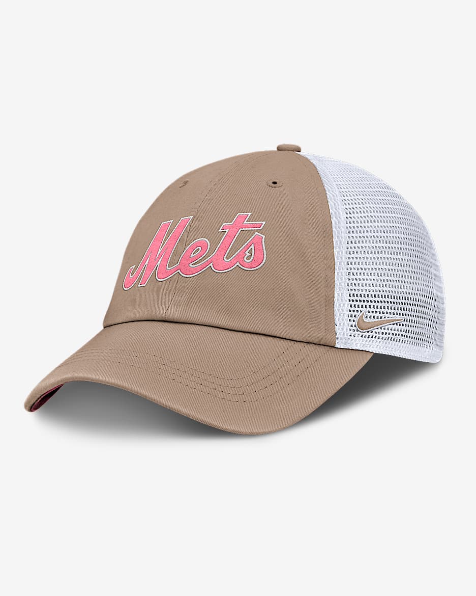 Gorra de rejilla Nike de la MLB ajustable para hombre New York Mets Club - Caqui