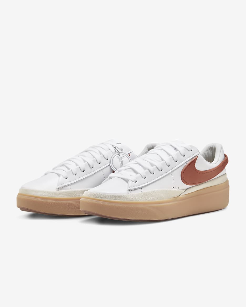 รองเท้าผู้ชาย Nike Blazer Phantom Low - ขาว/Summit White/Gum Yellow/Dark Russet