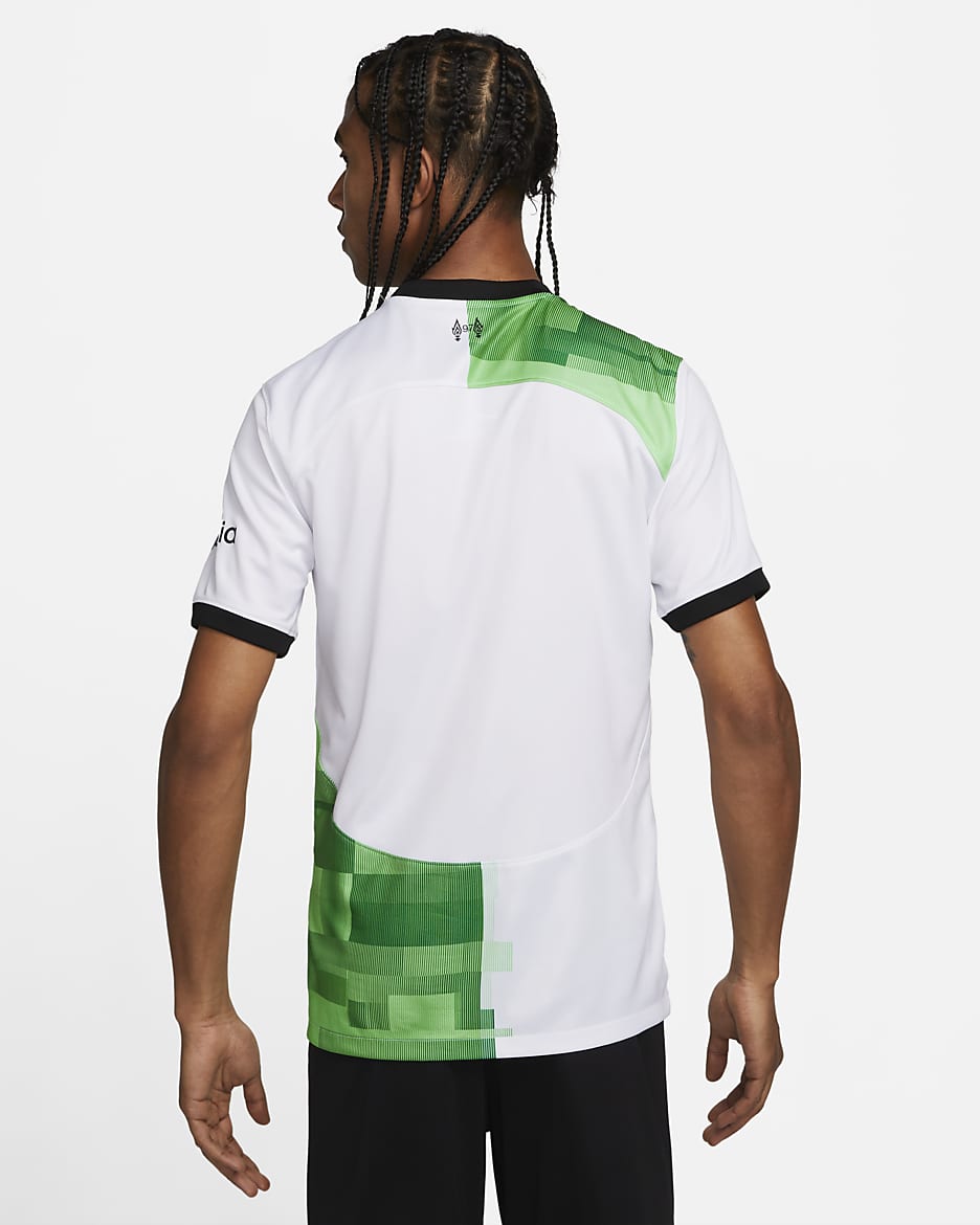 Liverpool FC 2023/24 Stadium 客場男款 Nike Dri-FIT 足球衣 - 白色/Green Spark/黑色