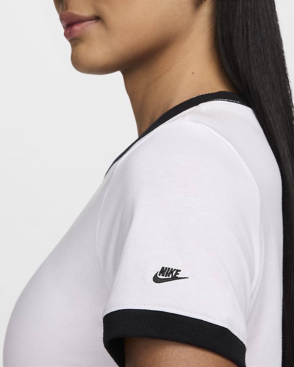 Nike Sportswear Women's Ringer T-Shirt - White/Black/Black