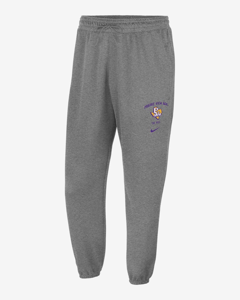 Prairie View A&M Standard Issue Men's Nike College Fleece Joggers - Dark Grey Heather