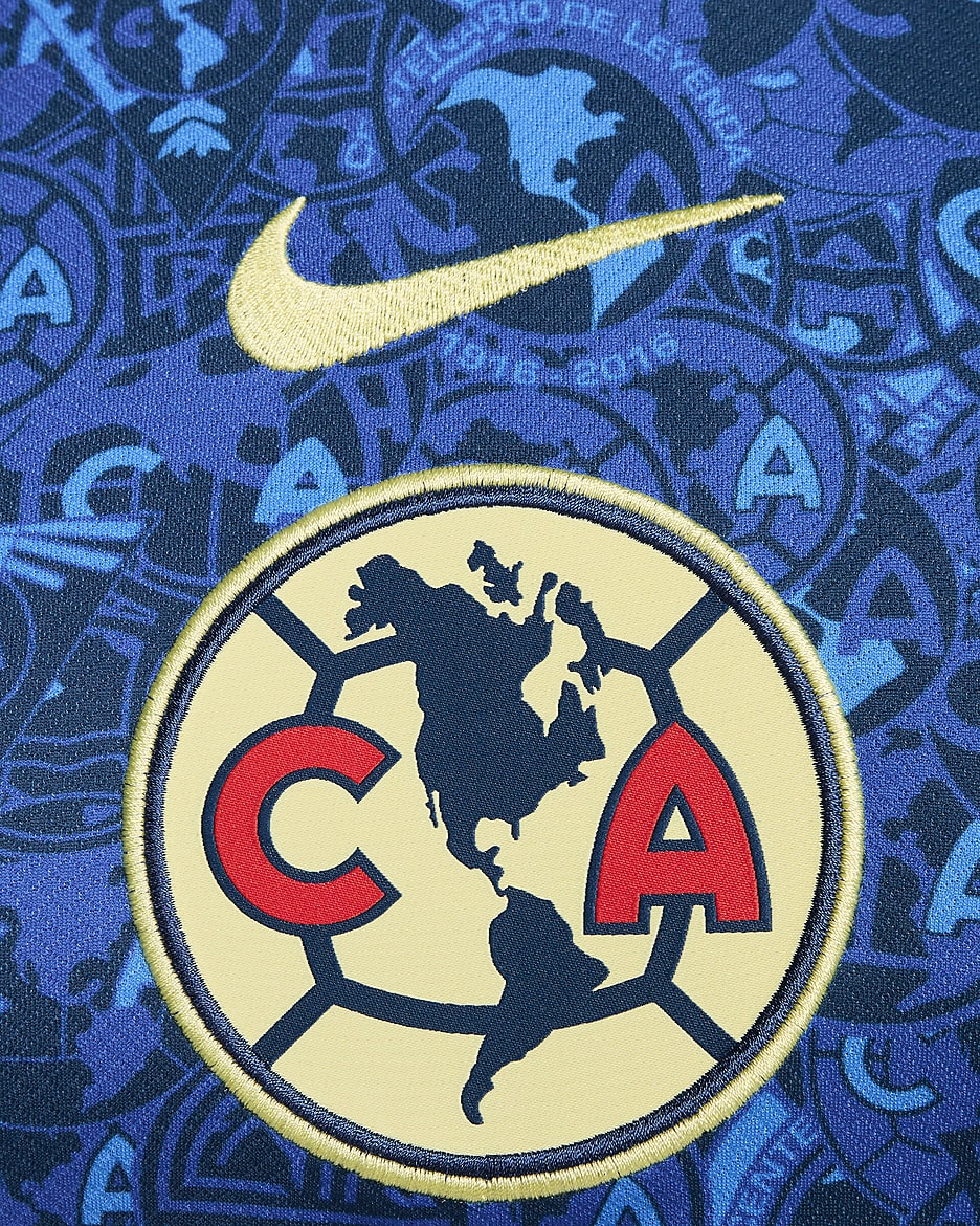 Jersey de fútbol Nike Dri-FIT Replica del Club América visitante 2024/25 Stadium para hombre - Azul valeriana/Chifón limón