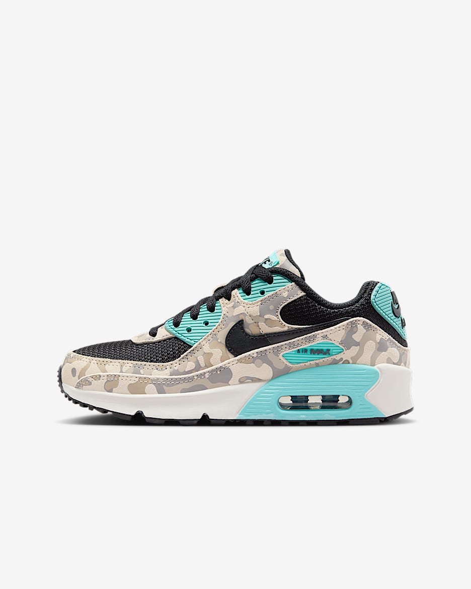 Nike Air Max 90 Older Kids' Shoes - Sand Drift/Aurora Green/Khaki/Black