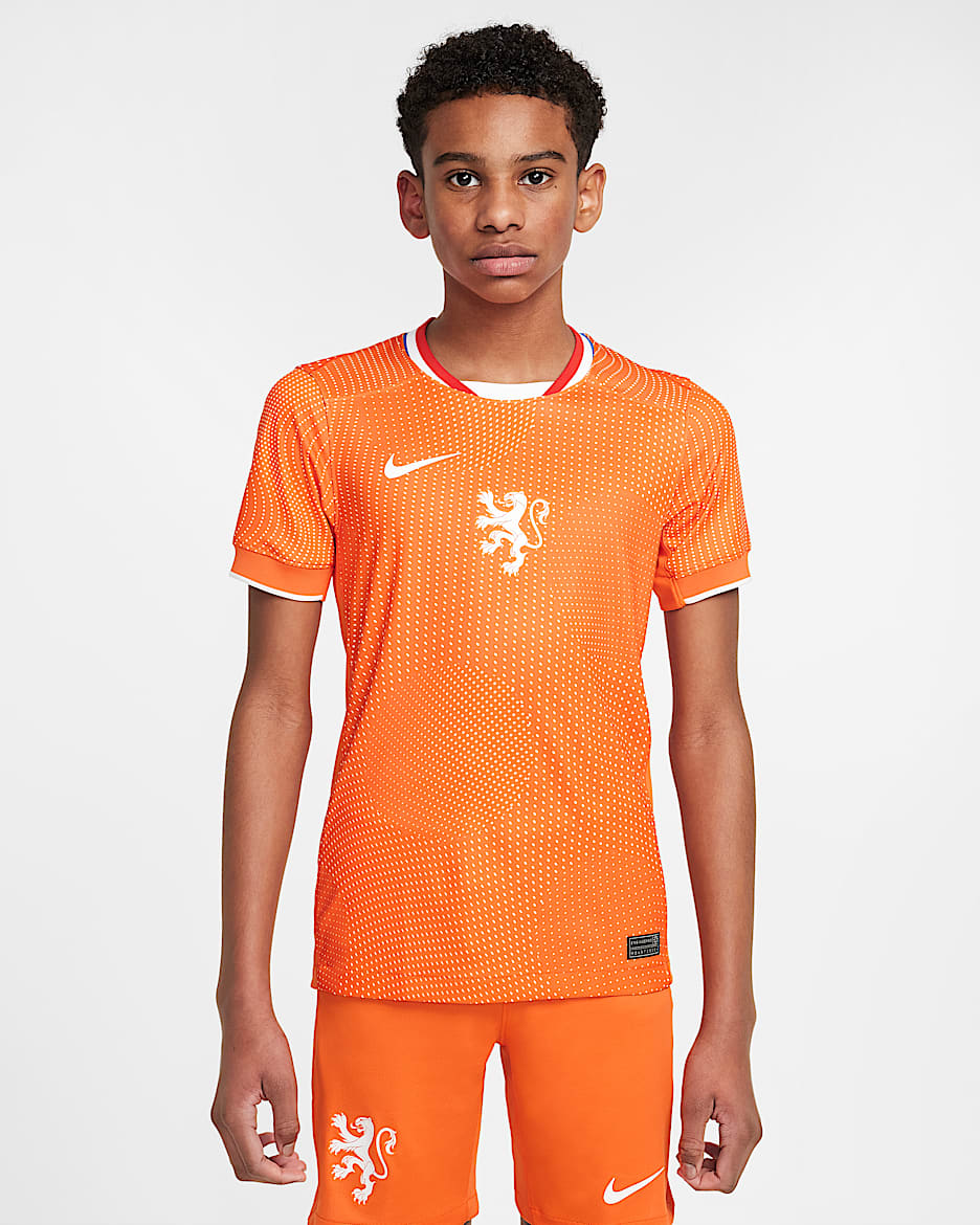 Primera equipación Stadium Países Bajos 2025 (selección femenina) Camiseta de fútbol Replica Nike Dri-FIT - Niño/a - Safety Orange/Blanco