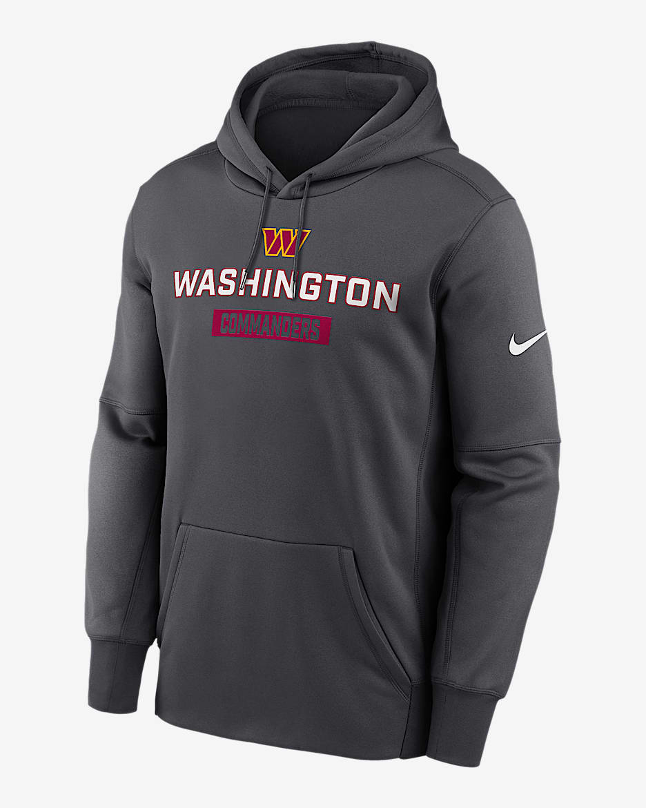 Washington Commanders Toss Sweep Men’s Nike Therma NFL Pullover Hoodie - Anthracite